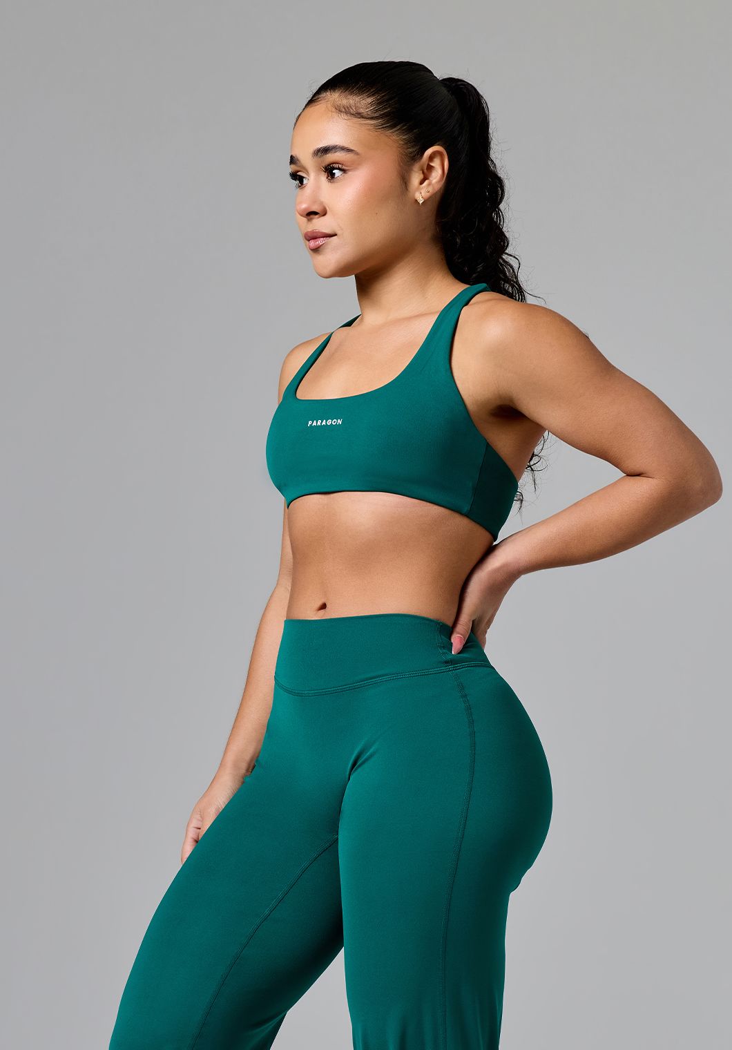 RecStretch™ Varsity Racerback Sports Bra Evergreen Sports Bras Paragon Fitwear 