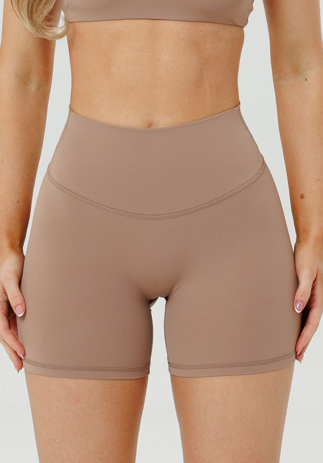 RecStretch™ Original High-Rise Sculptseam® Plus Short 5” Tan Line Shorts Paragon Fitwear 