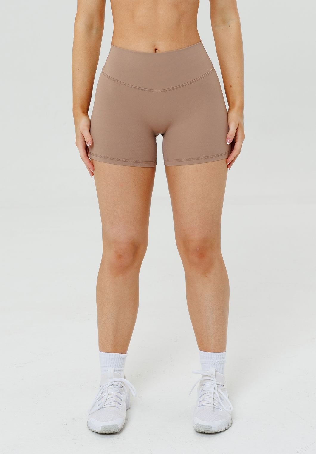 RecStretch™ Original Mid-Rise Sculptseam® Plus Short 4” Tan Line Shorts Paragon Fitwear 