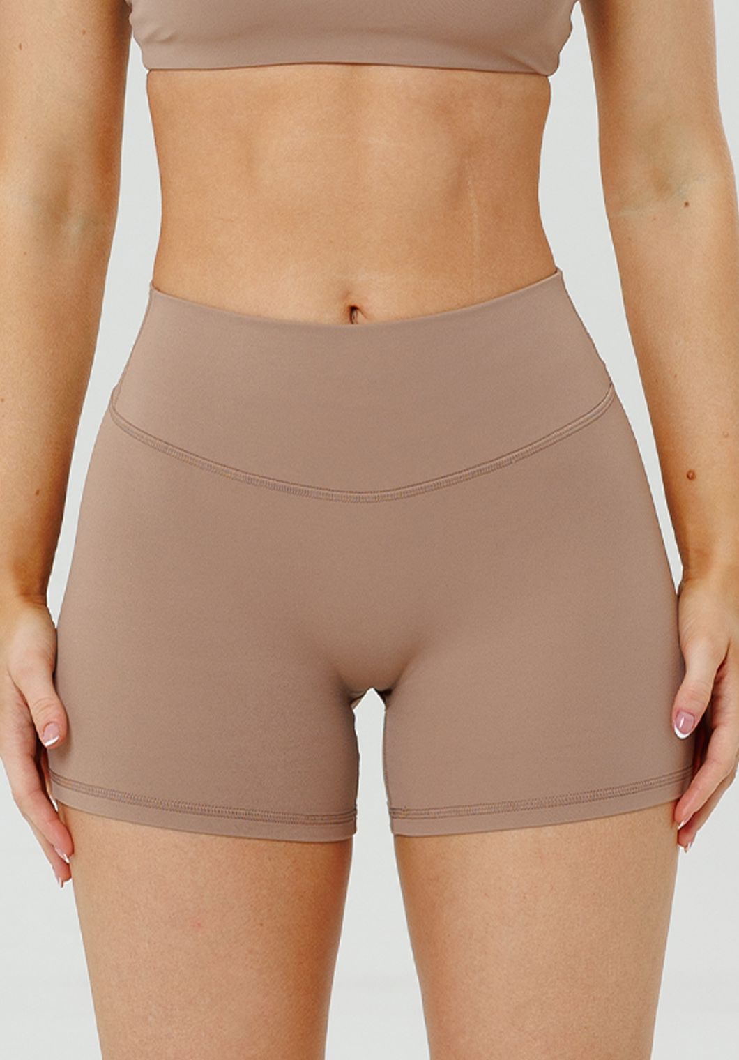 RecStretch™ Original Mid-Rise Sculptseam® Plus Short 4” Tan Line Shorts Paragon Fitwear 