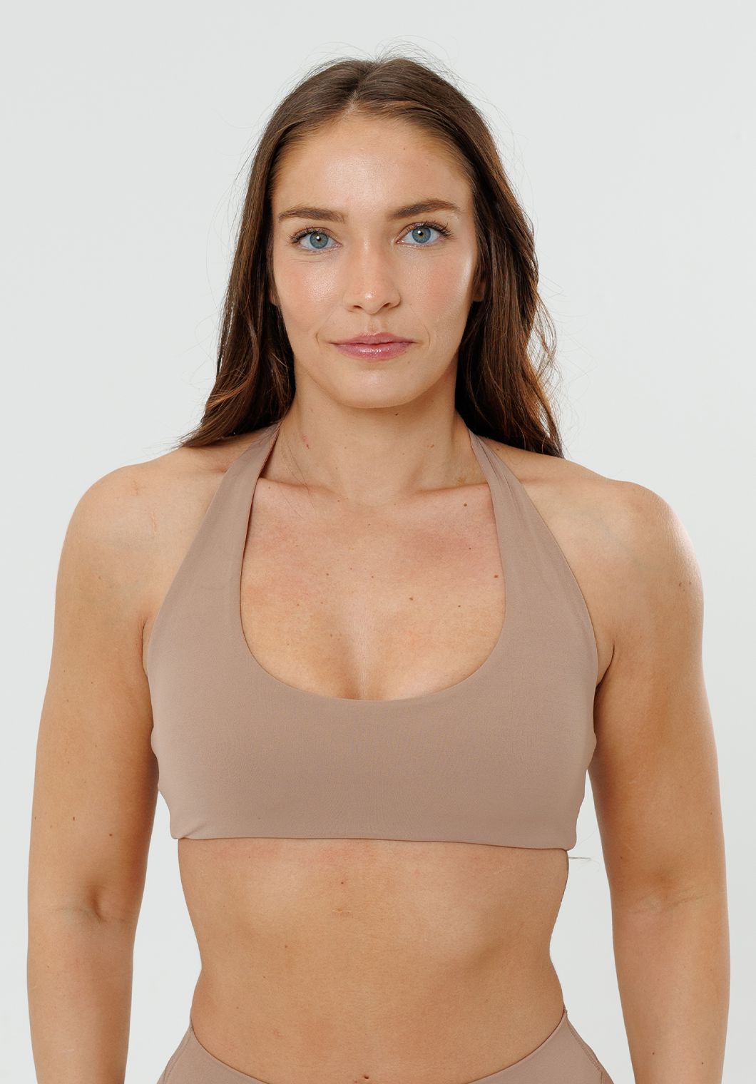 RecStretch™ Unbound Halter Sports Bra Tan Line Sports Bras Paragon Fitwear 
