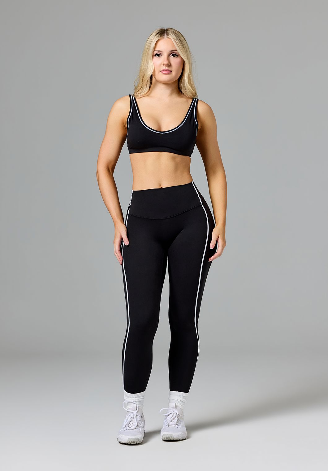 Reluna™ Contrast-Piping Sculptseam® Plus High-Rise Legging Black Leggings/Joggers Paragon Fitwear 