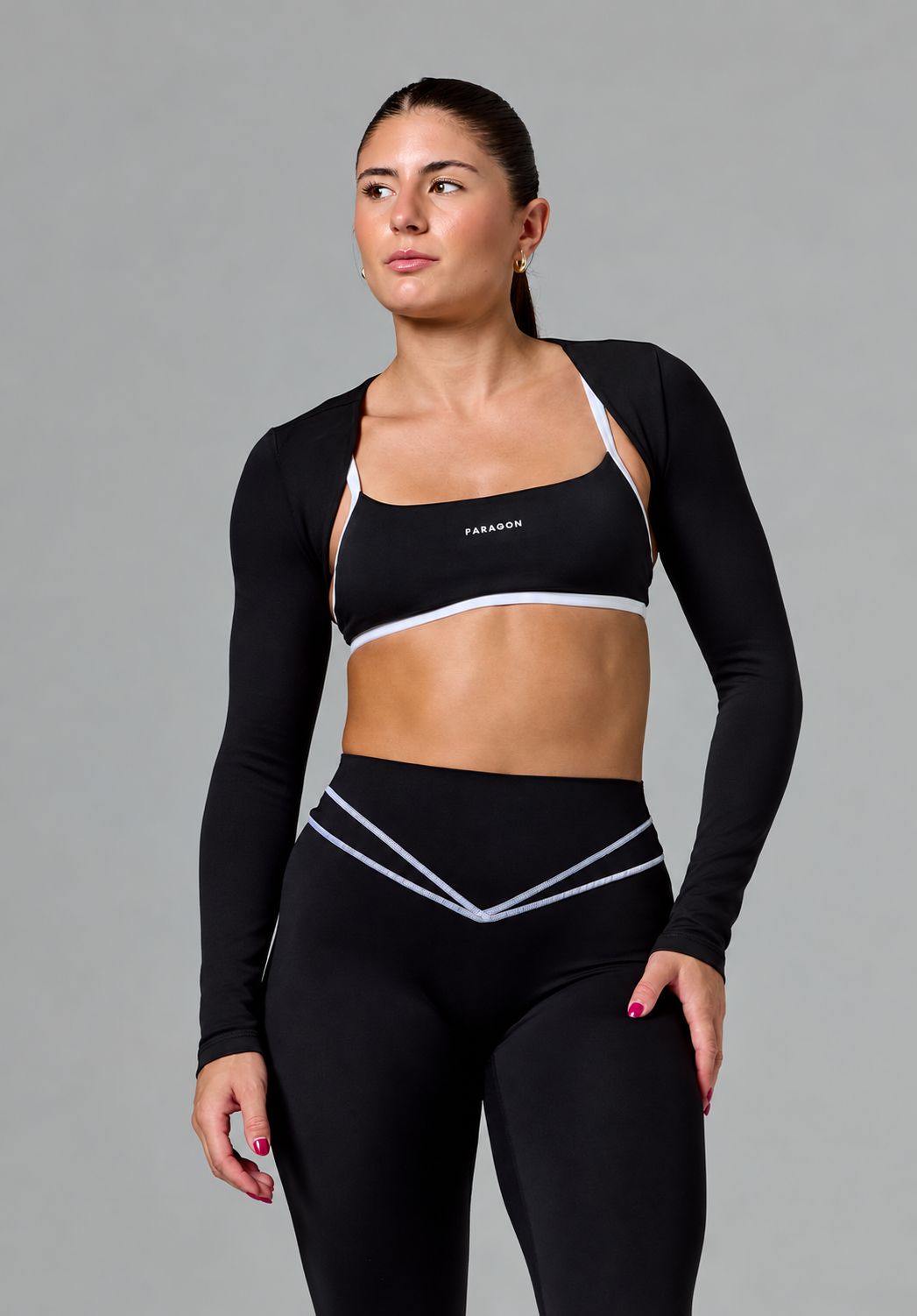 Reluna™ Cropped Shrug Top Black Cropped Shrug Paragon Fitwear 