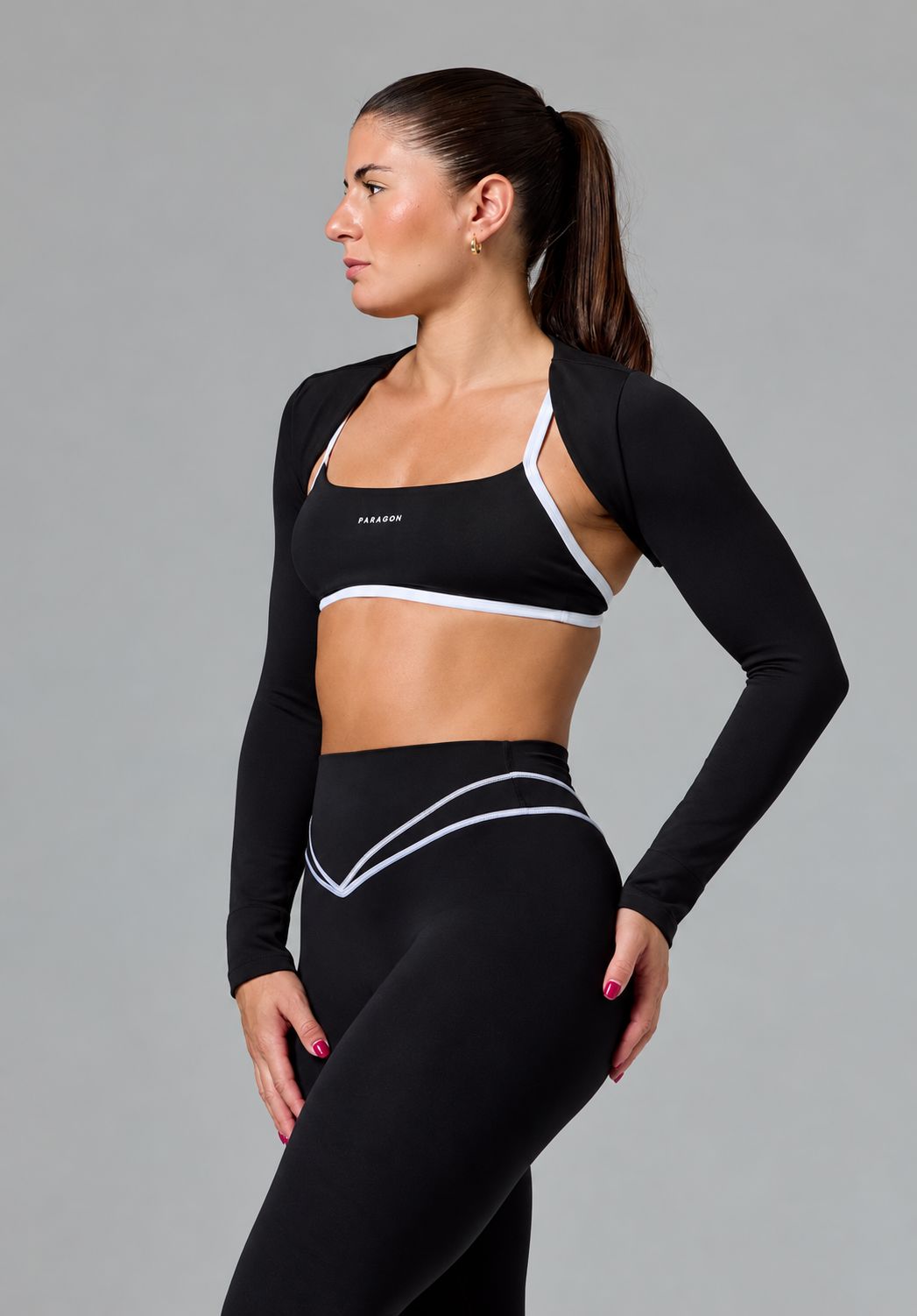 Reluna™ Cropped Shrug Top Black Cropped Shrug Paragon Fitwear 