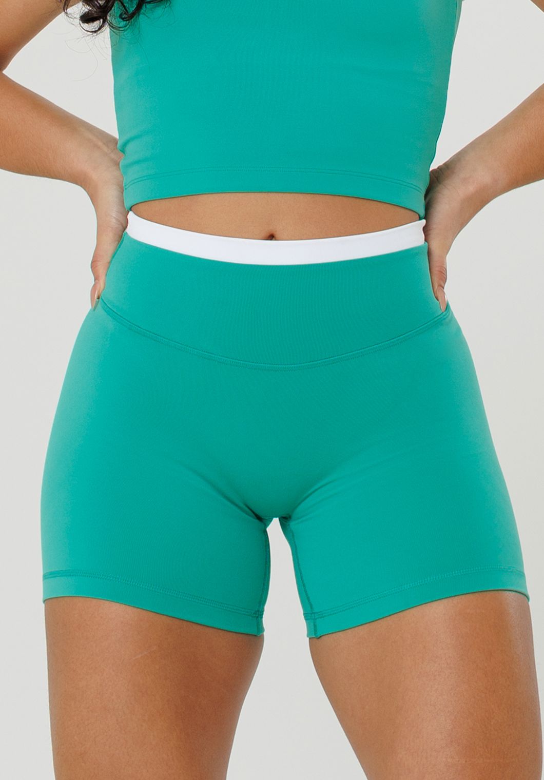 Reluna Double-Layer High-Rise Sculptseam® Plus Short 5" Dark Mint Leggings/Joggers Paragon Fitwear 
