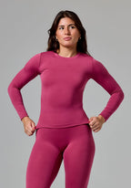 Reluna™ Full Length Long Sleeve Top Raspberry Tops/Tanks Paragon Fitwear 