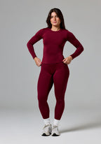 Reluna™ Full Length Long Sleeve Top Red Velvet Tops/Tanks Paragon Fitwear 