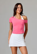 Reluna™ Full Length One Shoulder Top Rose Tops/Tanks Paragon Fitwear 