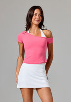 Reluna™ Full Length One Shoulder Top Rose Tops/Tanks Paragon Fitwear 
