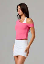 Reluna™ Full Length One Shoulder Top Rose Tops/Tanks Paragon Fitwear 