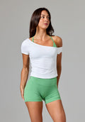 Reluna™ Full Length One Shoulder Top White Tops/Tanks Paragon Fitwear 