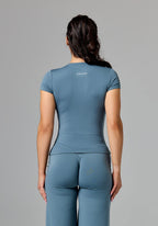 Reluna™ Full Length Short Sleeve Top Slate Tops/Tanks Paragon Fitwear 