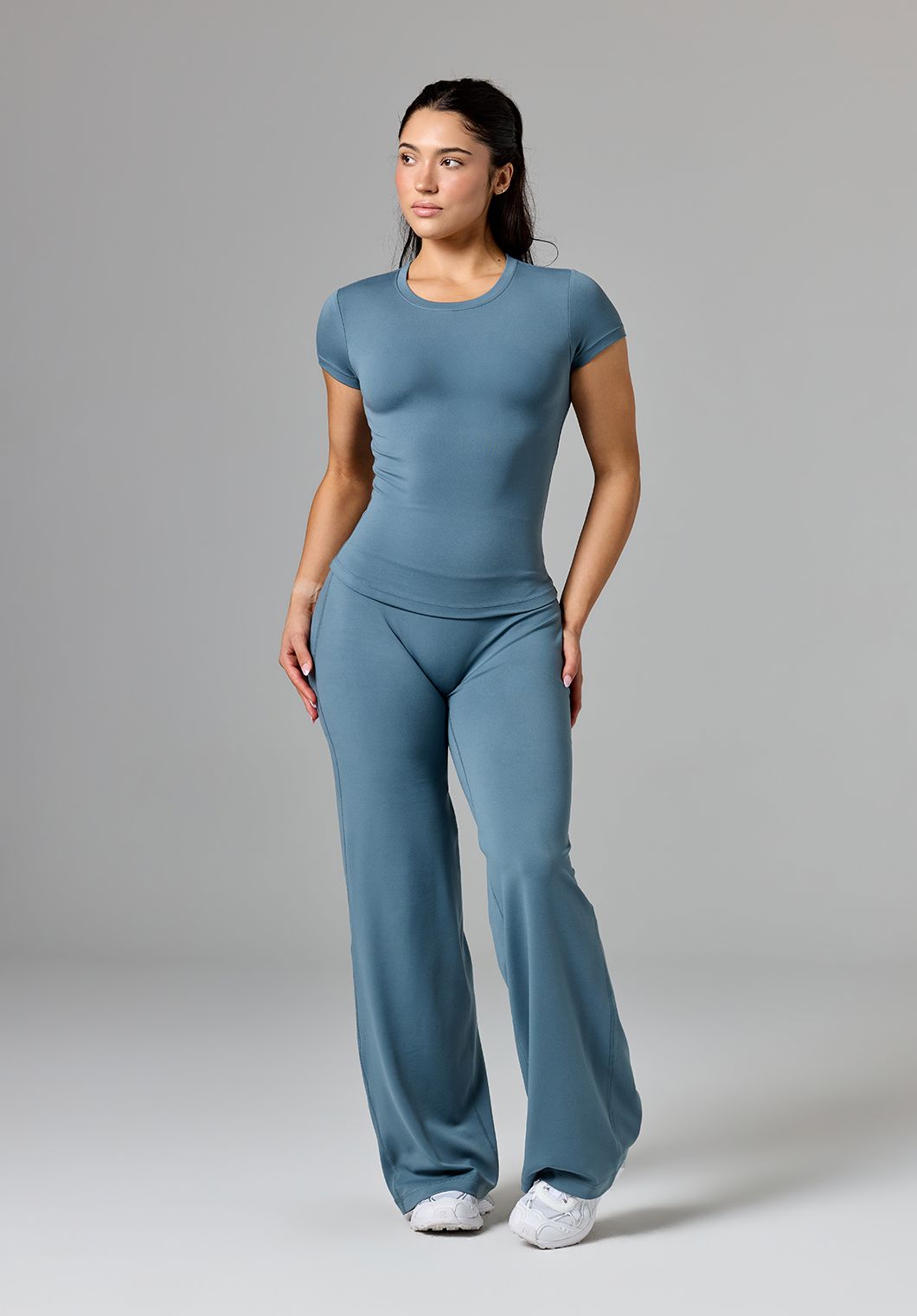 Reluna™ Full Length Short Sleeve Top Slate Tops/Tanks Paragon Fitwear 