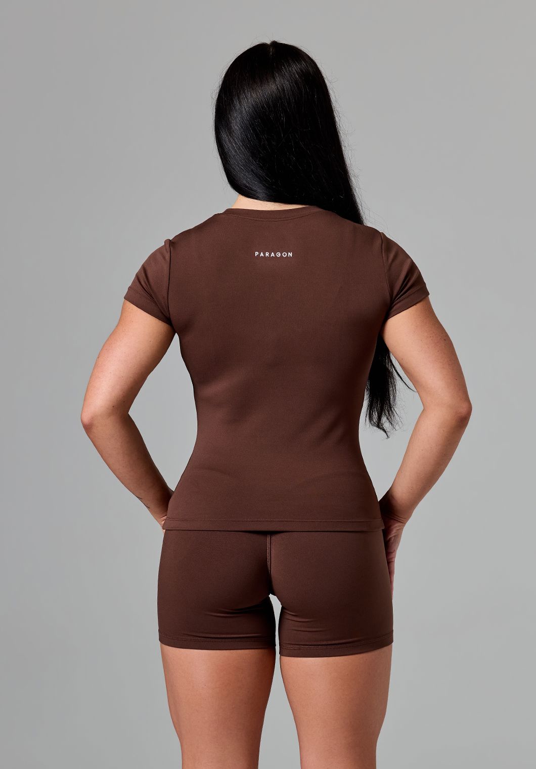 Reluna™ Full Length Short Sleeve Top Walnut Tops/Tanks Paragon Fitwear 