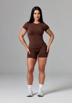 Reluna™ Full Length Short Sleeve Top Walnut Tops/Tanks Paragon Fitwear 