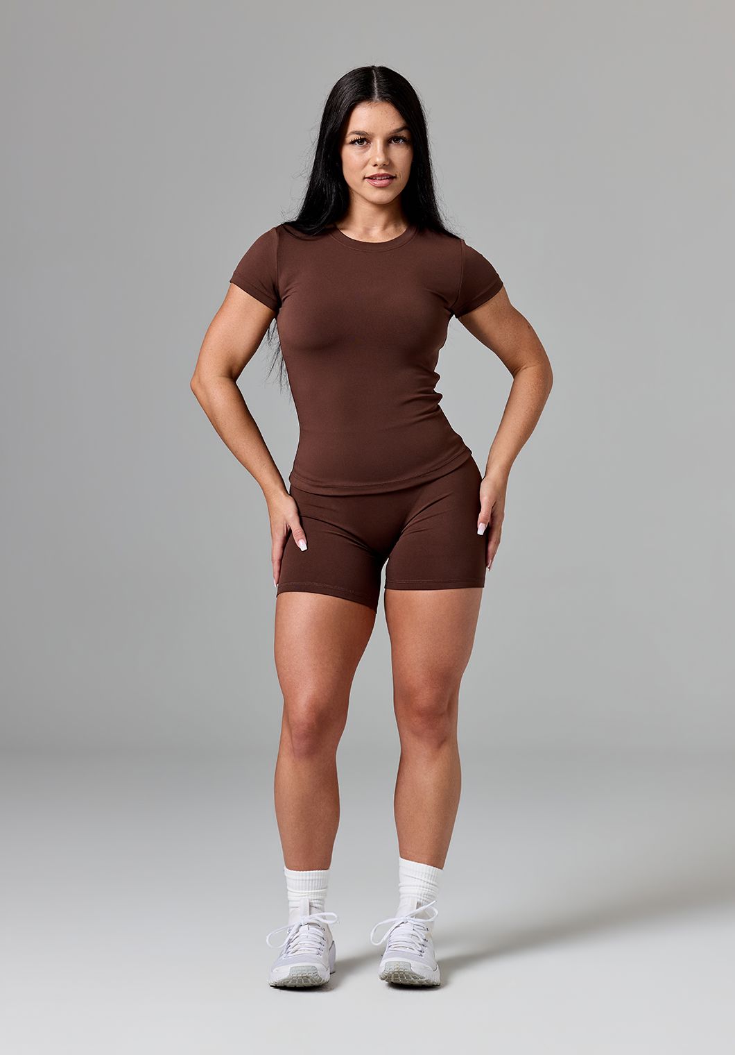 Reluna™ Full Length Short Sleeve Top Walnut Tops/Tanks Paragon Fitwear 