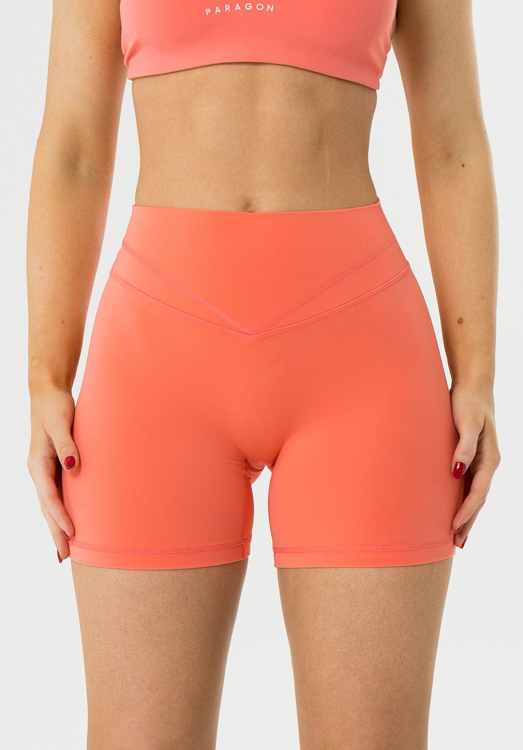 Reluna™ Icon High-Rise Sculptseam® Plus Short 5” Juicy Peach Shorts Paragon Fitwear 