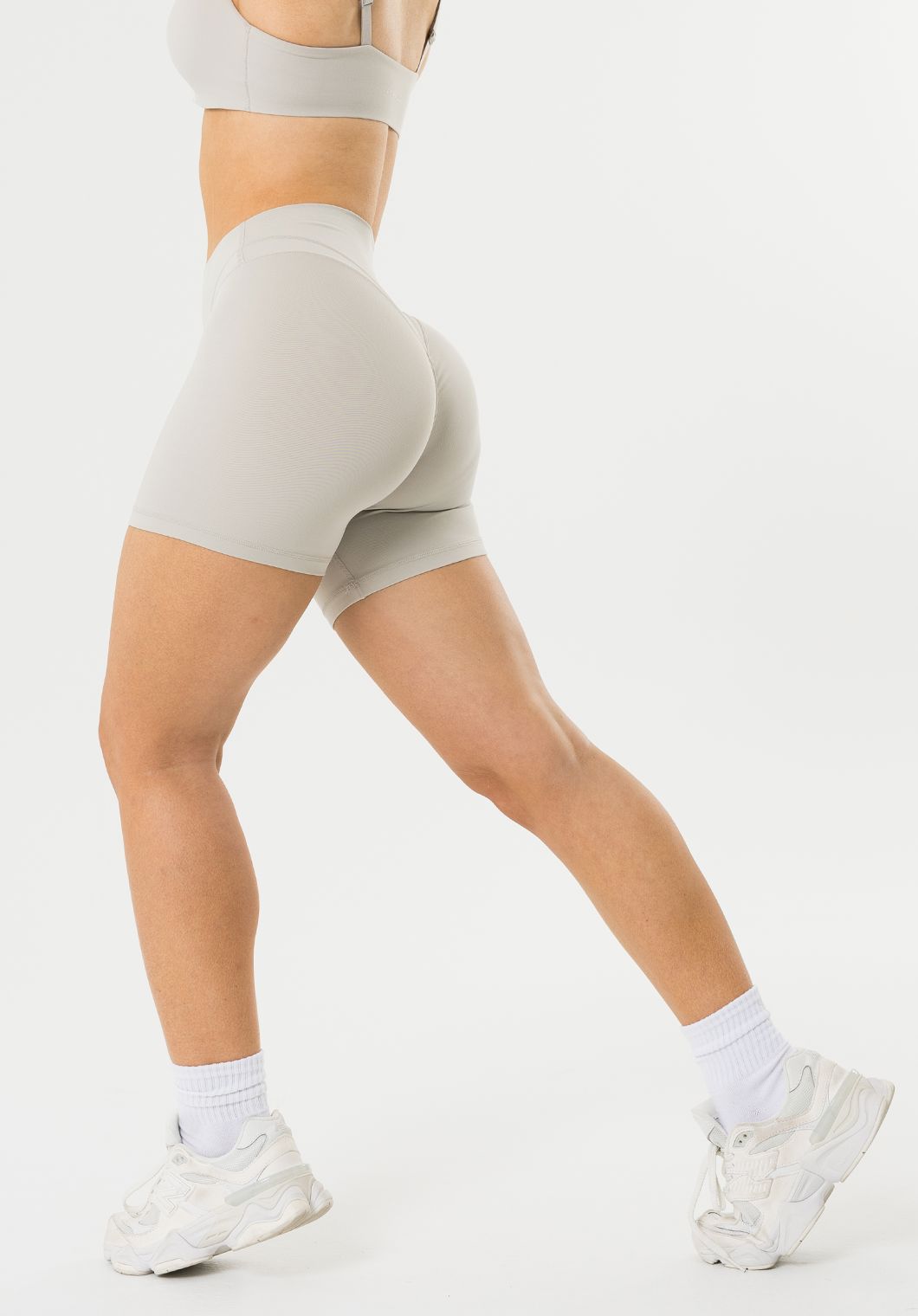 Reluna™ Icon High-Rise Sculptseam® Plus Short 5” Pearl Grey Shorts Paragon Fitwear 