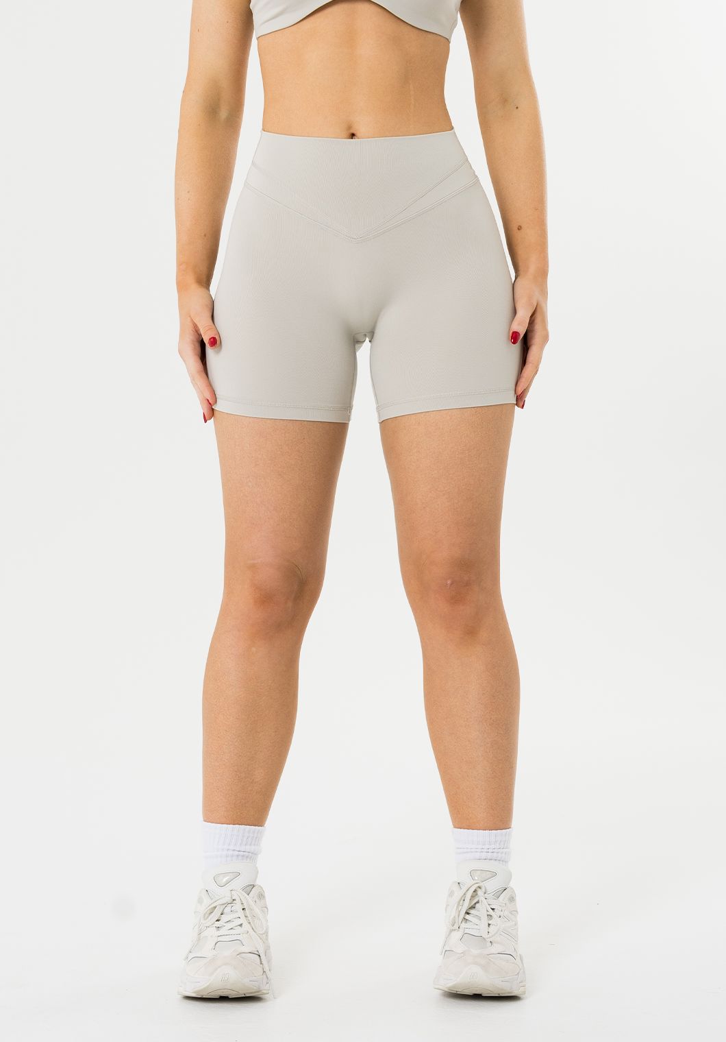 Reluna™ Icon High-Rise Sculptseam® Plus Short 5” Pearl Grey Shorts Paragon Fitwear 