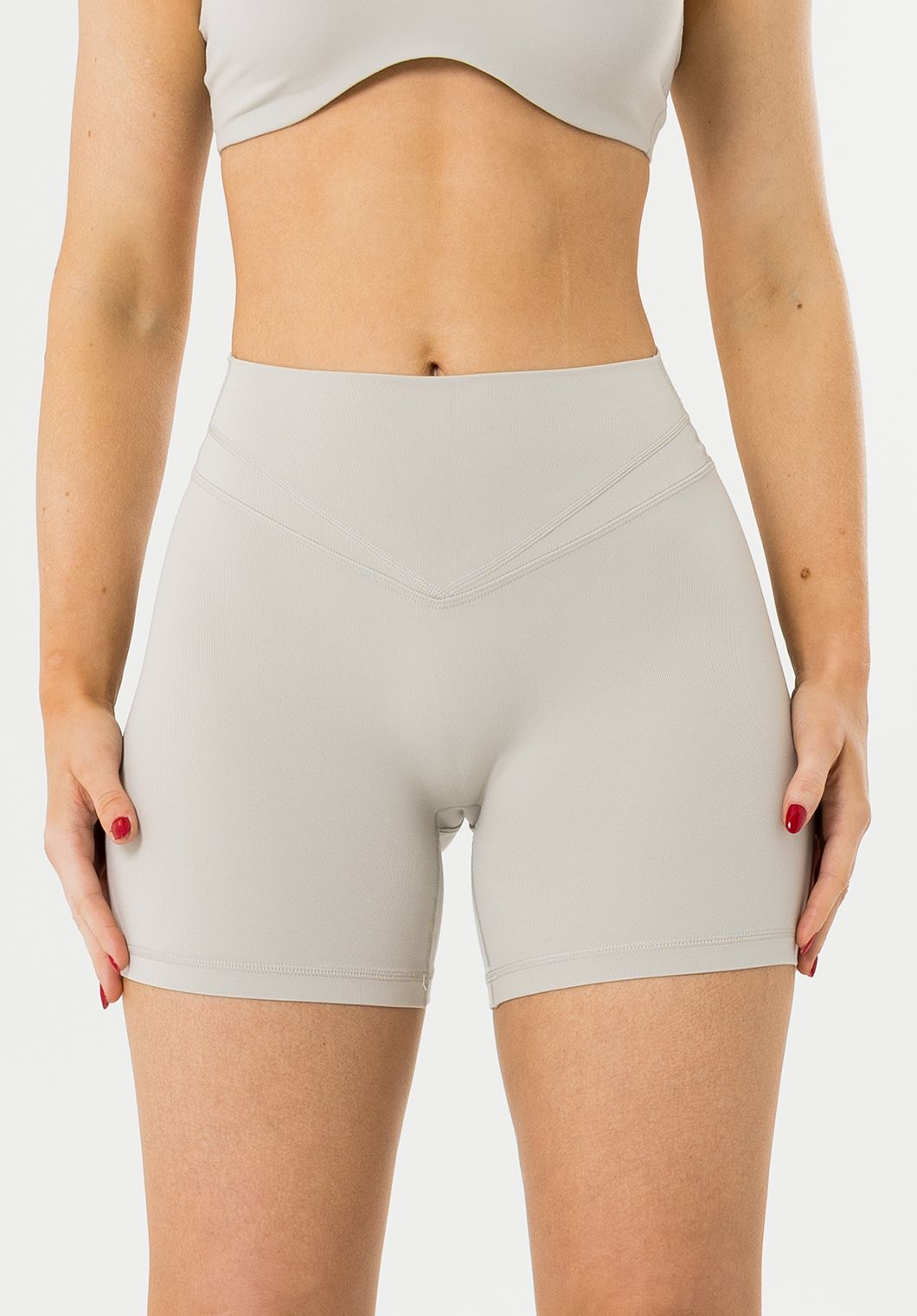 Reluna™ Icon High-Rise Sculptseam® Plus Short 5” Pearl Grey Shorts Paragon Fitwear 
