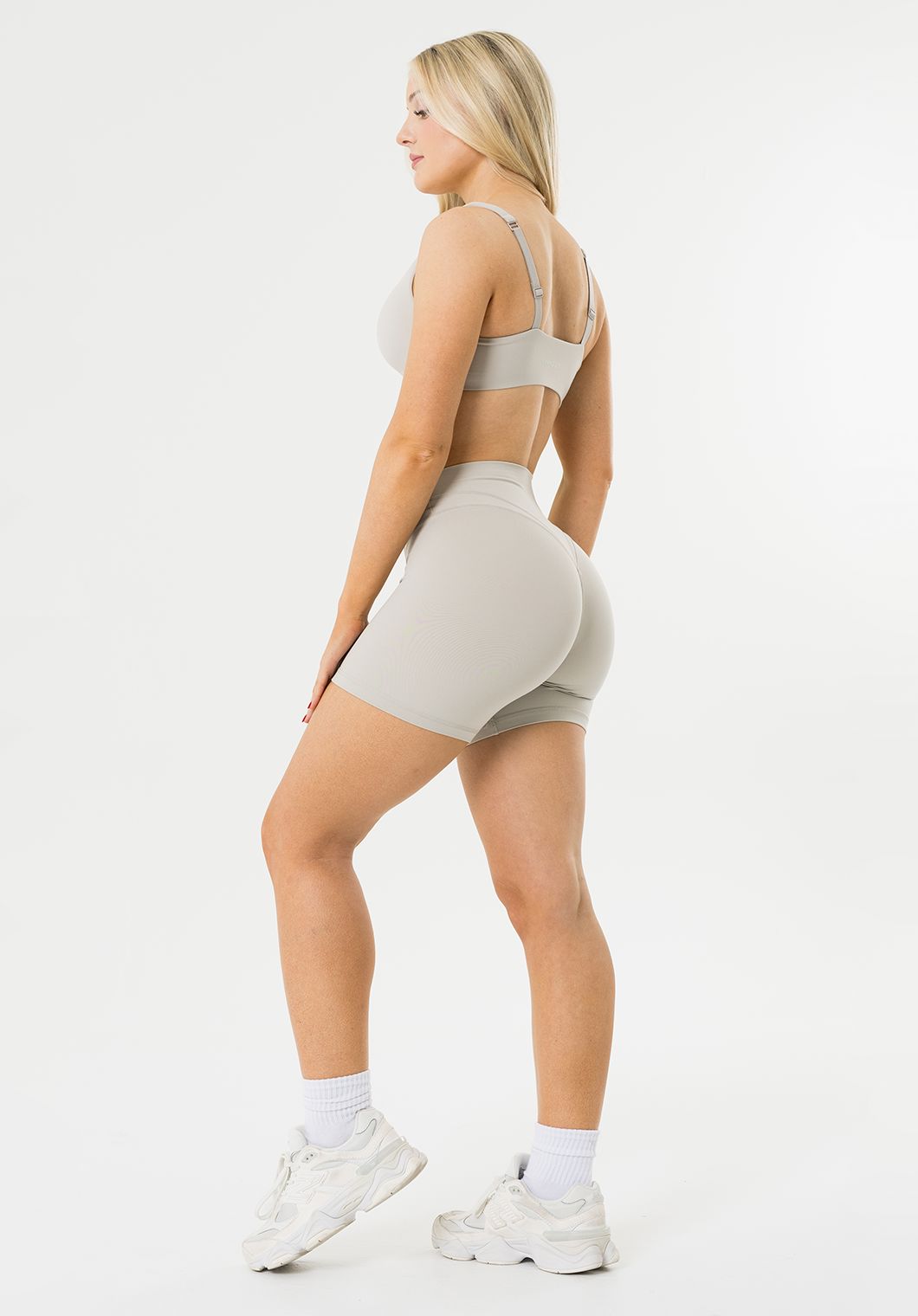 Reluna™ Icon High-Rise Sculptseam® Plus Short 5” Pearl Grey Shorts Paragon Fitwear 