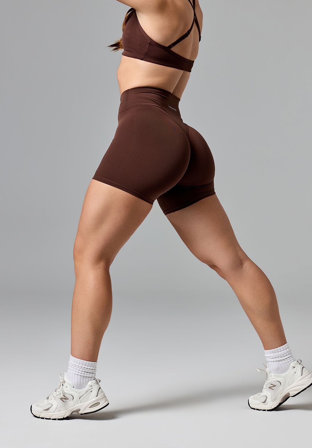 Reluna Icon High-Rise Sculptseam® Plus Short 5” Walnut Shorts Paragon Fitwear 