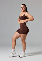 Reluna Icon High-Rise Sculptseam® Plus Short 5” Walnut Shorts Paragon Fitwear 