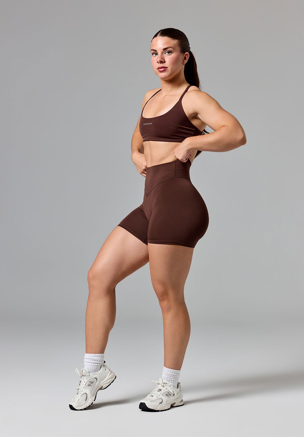 Reluna Icon High-Rise Sculptseam® Plus Short 5” Walnut Shorts Paragon Fitwear 
