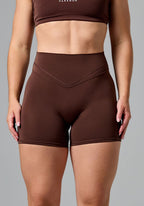 Reluna Icon High-Rise Sculptseam® Plus Short 5” Walnut Shorts Paragon Fitwear 