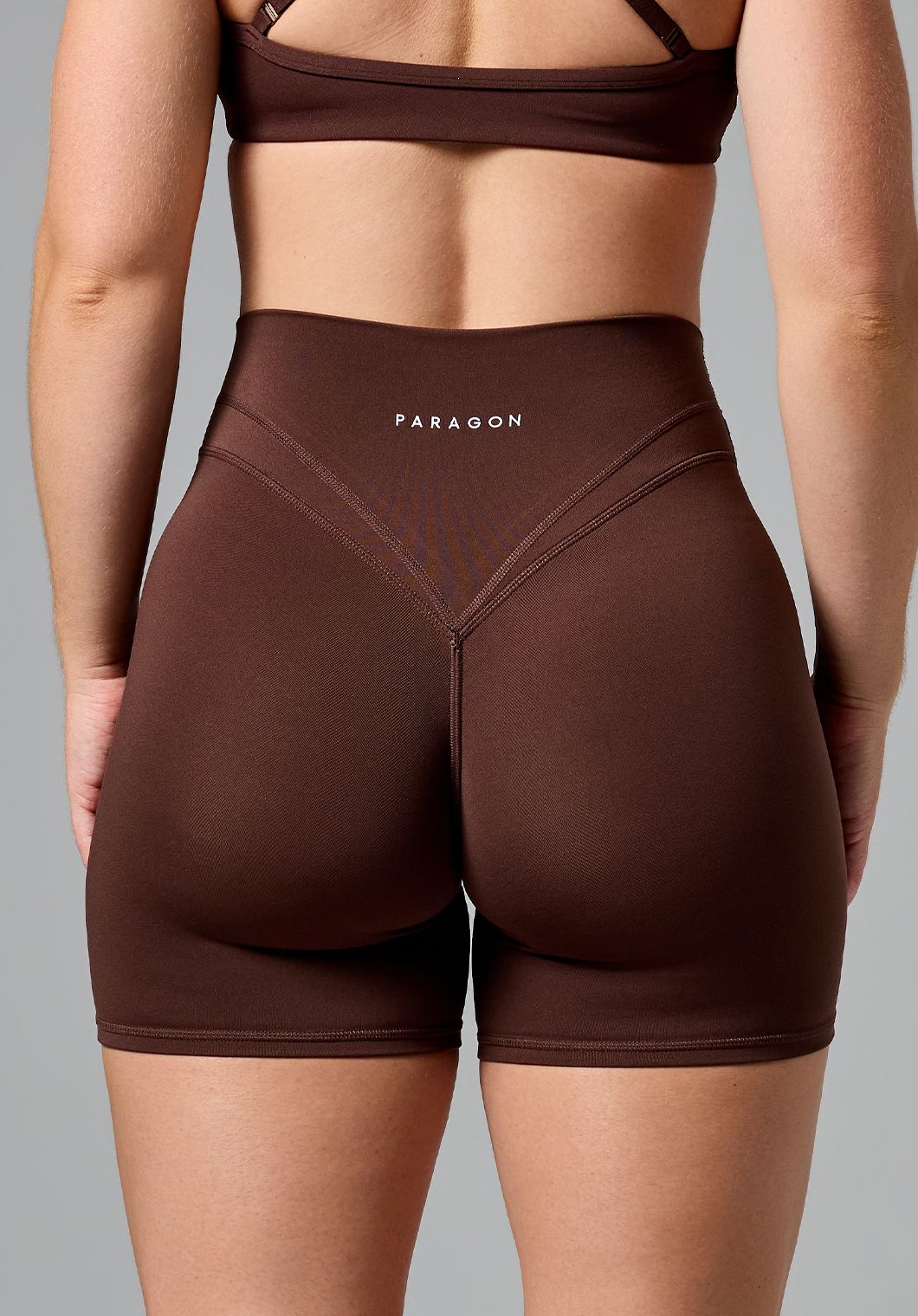 Reluna Icon High-Rise Sculptseam® Plus Short 5” Walnut Shorts Paragon Fitwear 