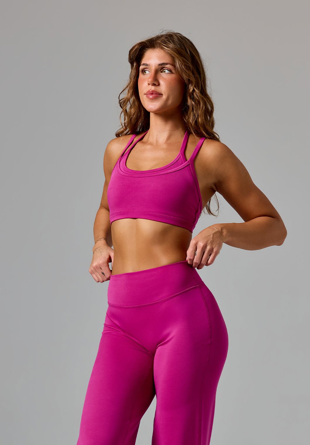 Reluna™ Monochrome Double-Layer Sports Bra Berry Sports Bras Paragon Fitwear 