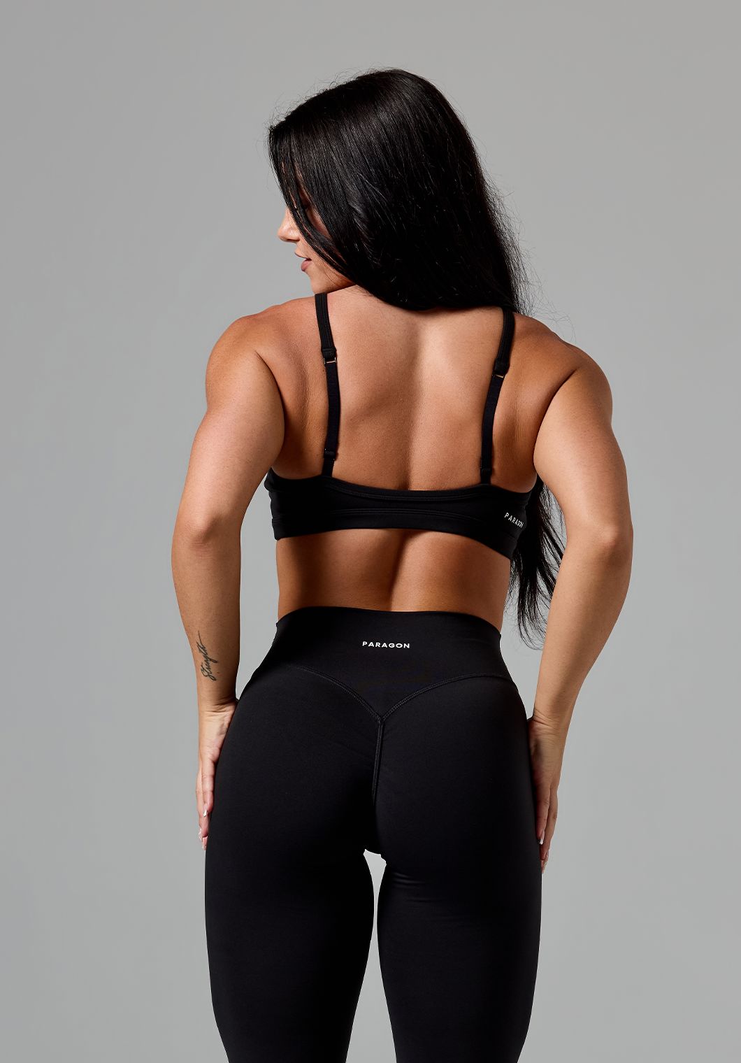 Reluna™ Monochrome Double-Layer Sports Bra Black Sports Bras Paragon Fitwear 