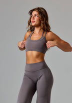 Reluna™ Monochrome Double-Layer Sports Bra Cement Sports Bras Paragon Fitwear 