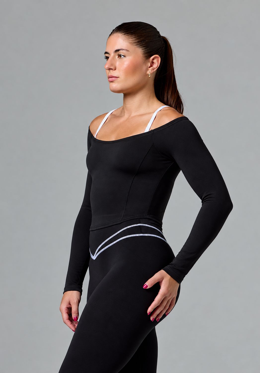 Reluna™ Off Shoulder Top Black Tops/Tanks Paragon Fitwear 