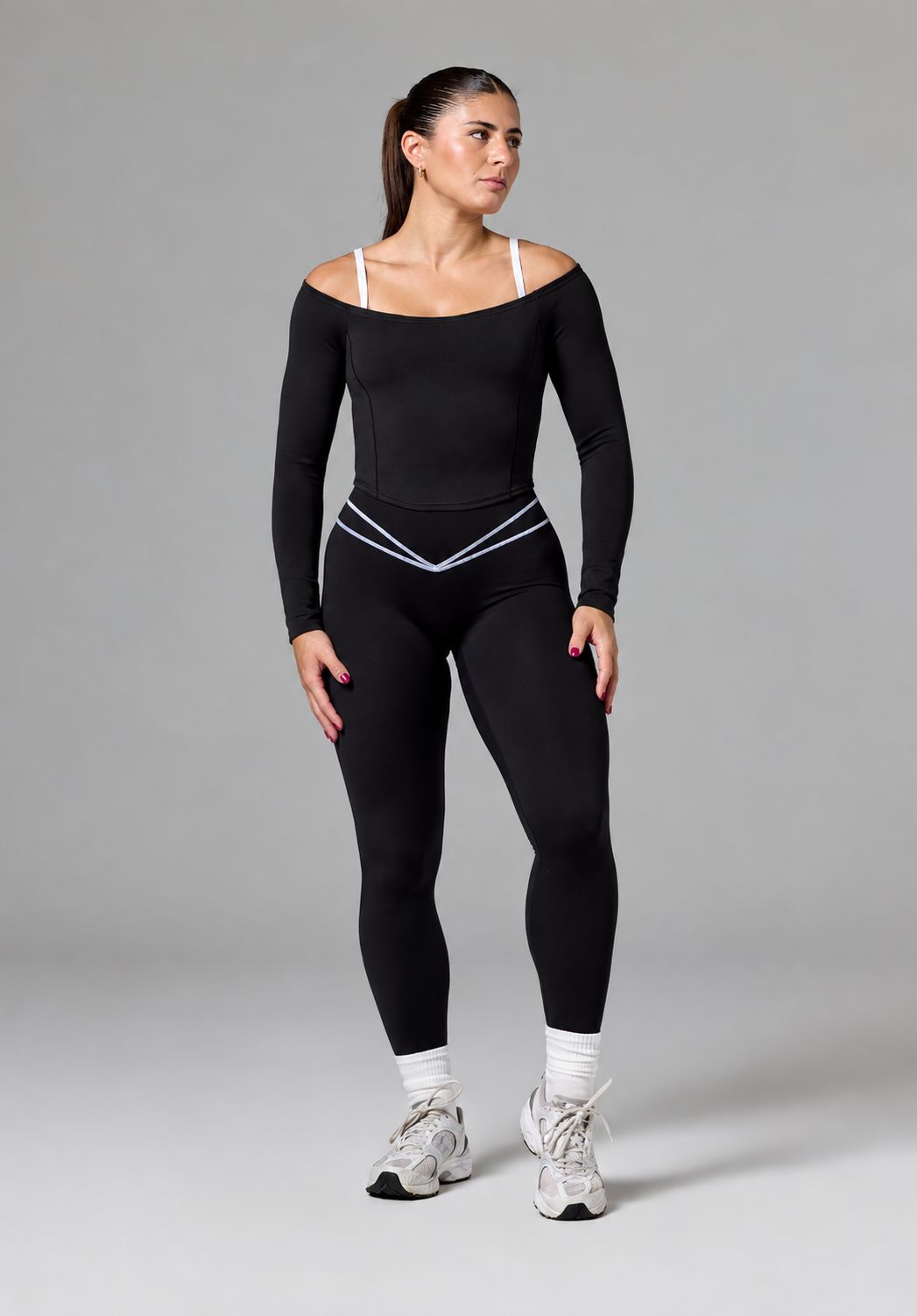 Reluna™ Off Shoulder Top Black Tops/Tanks Paragon Fitwear 