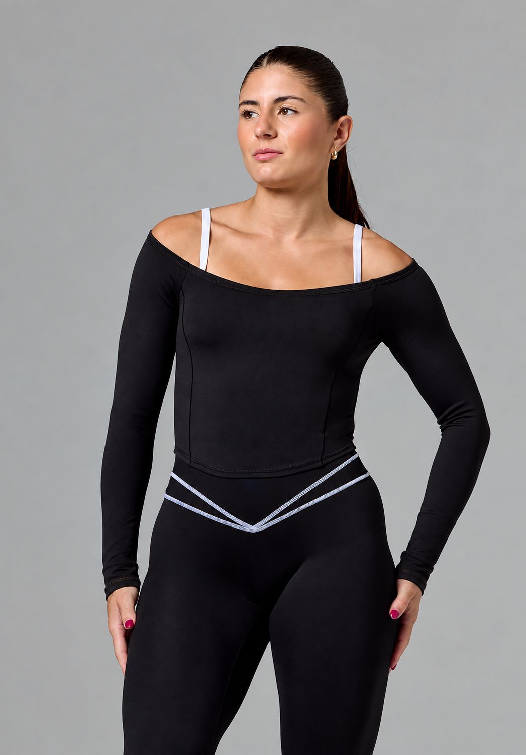 Reluna™ Off Shoulder Top Black Tops/Tanks Paragon Fitwear 