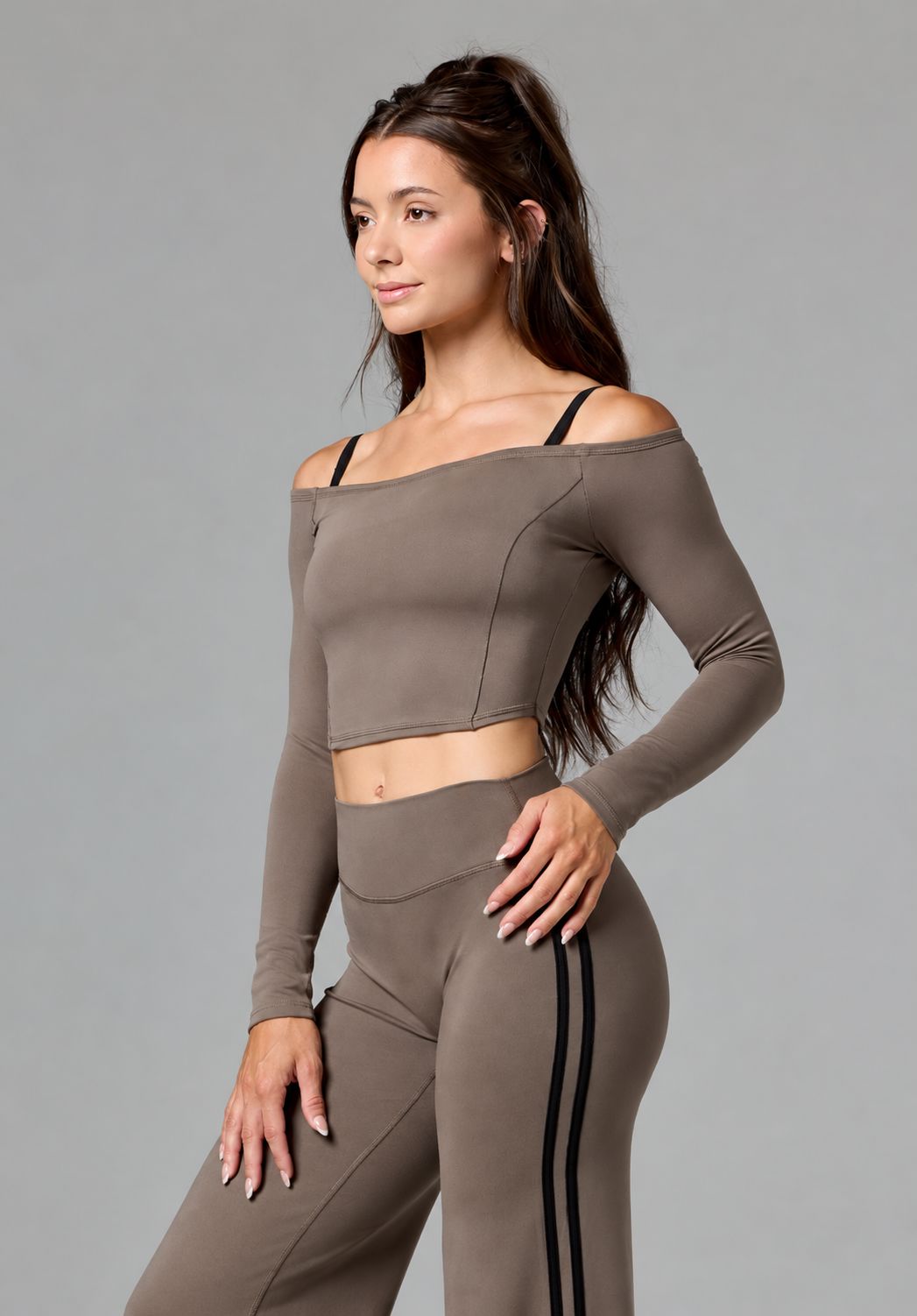 Reluna™ Off Shoulder Top Thyme Tops/Tanks Paragon Fitwear 
