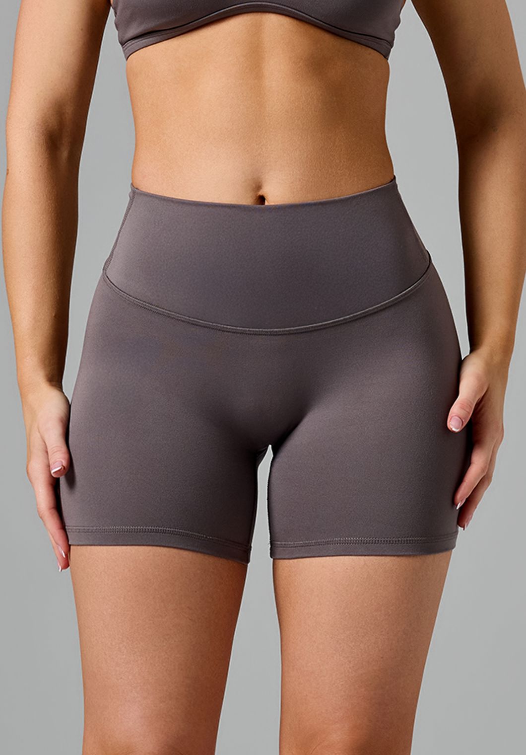 Reluna Original High-Rise Sculptseam® Plus Short 5" Cement Shorts Paragon Fitwear 