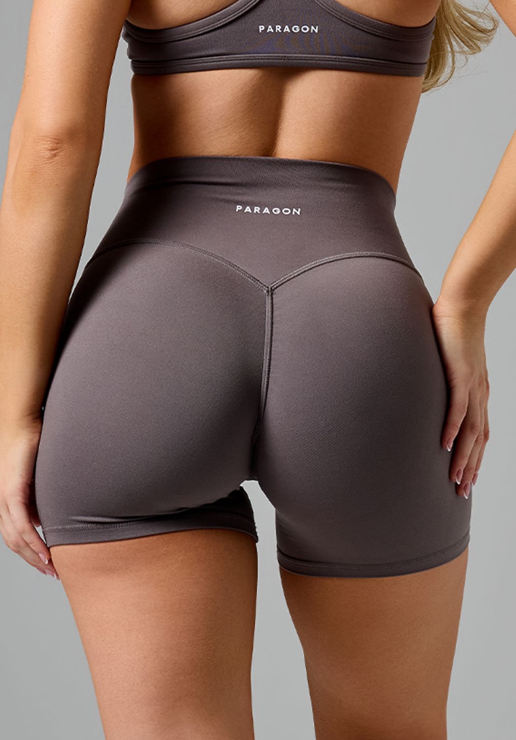 Reluna Original High-Rise Sculptseam® Plus Short 5" Cement Shorts Paragon Fitwear 
