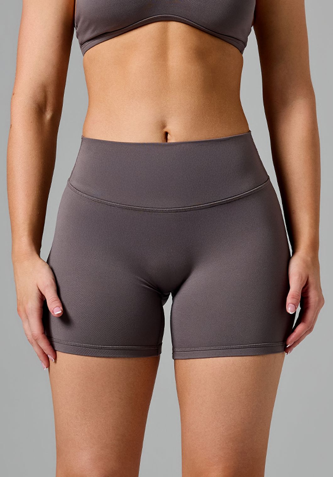 Reluna™ Original Mid-Rise Sculptseam® Plus Short 5" Cement Shorts Paragon Fitwear 