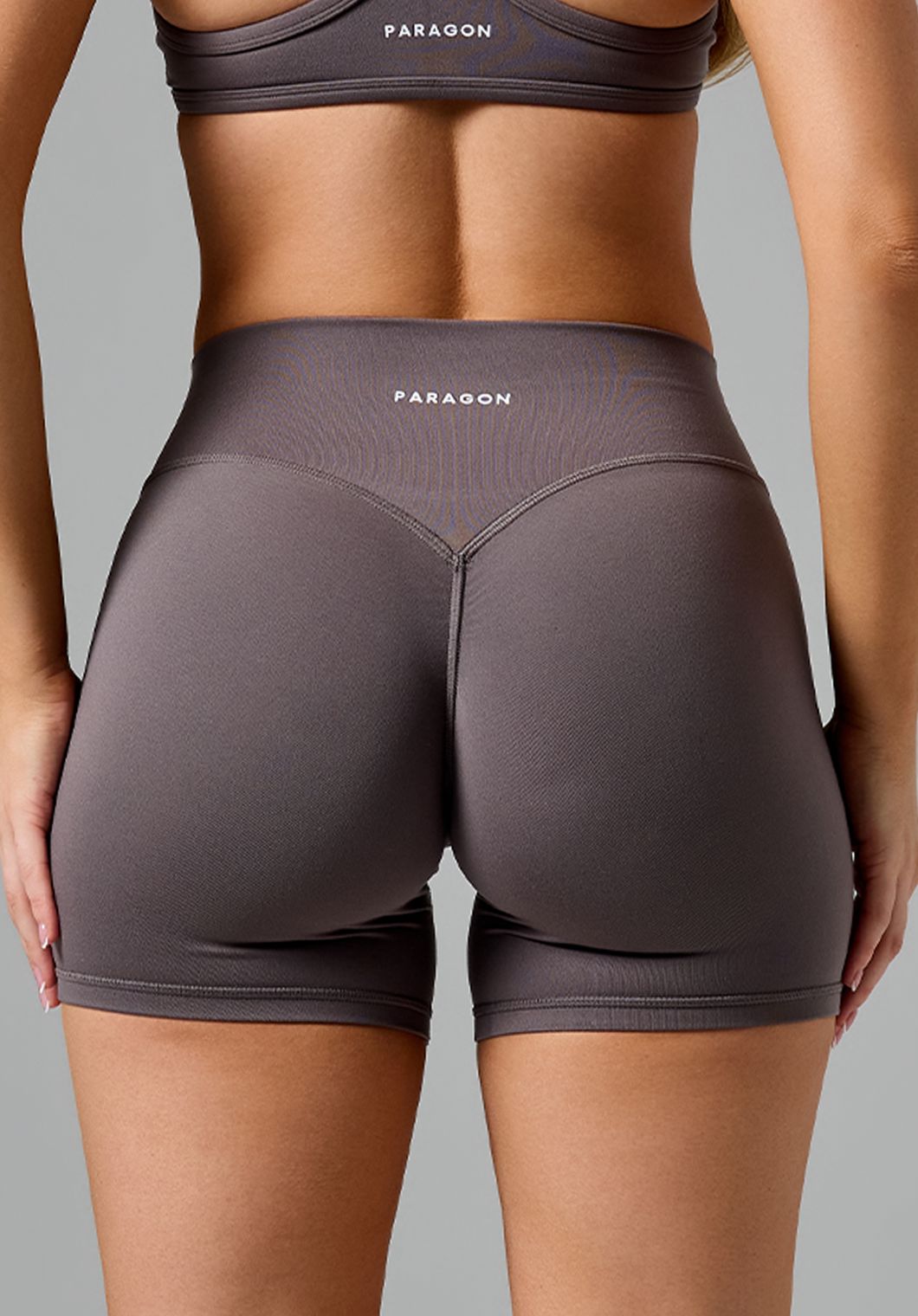Reluna™ Original Mid-Rise Sculptseam® Plus Short 5" Cement Shorts Paragon Fitwear 