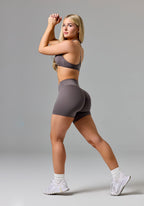 Reluna™ Original Mid-Rise Sculptseam® Plus Short 5" Cement Shorts Paragon Fitwear 