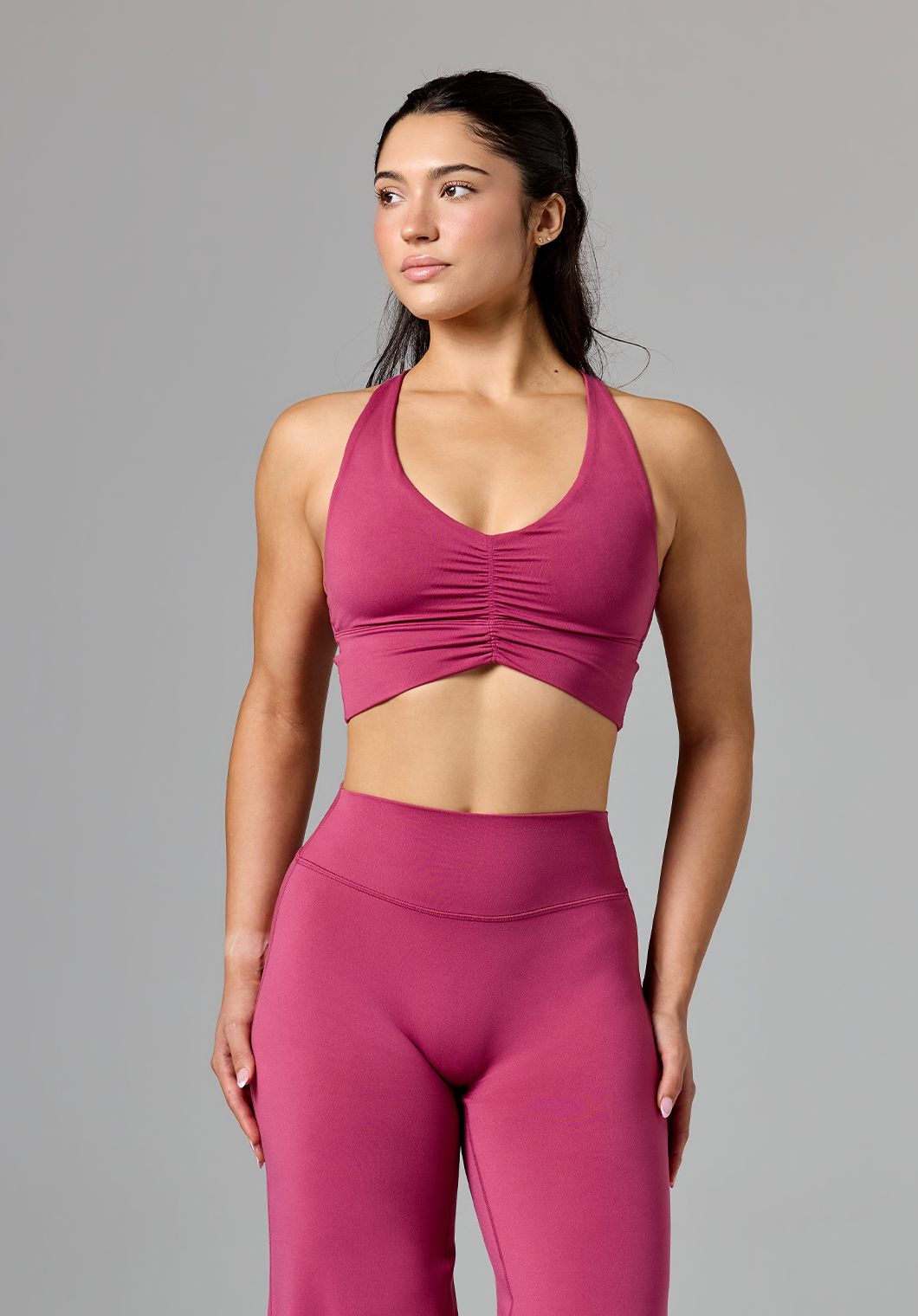 Reluna Ruched Bra Raspberry Sports Bras Paragon Fitwear 