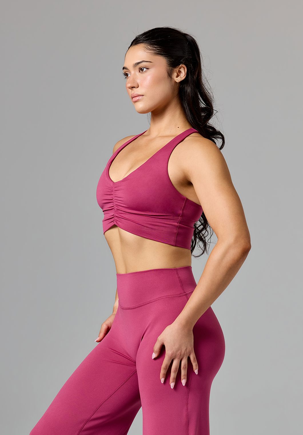 Reluna Ruched Bra Raspberry Sports Bras Paragon Fitwear 