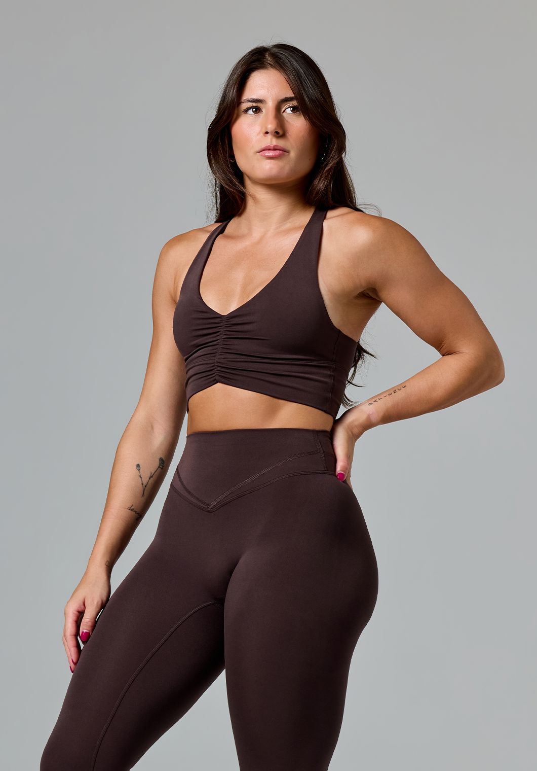 Reluna Ruched Bra Espresso Sports Bras Paragon Fitwear 