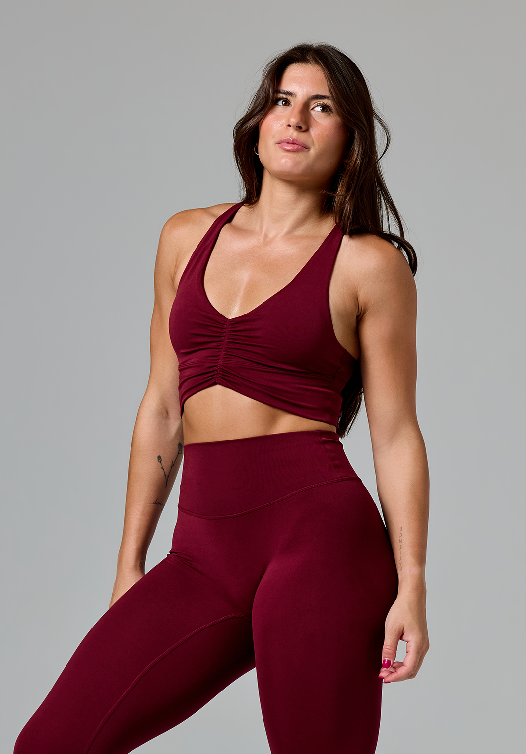 Reluna Ruched Sports Bra Red Velvet
