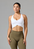 Reluna Ruched Bra White Sports Bras Paragon Fitwear 