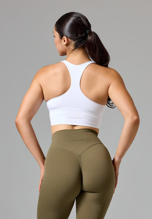 Reluna Ruched Bra White Sports Bras Paragon Fitwear 