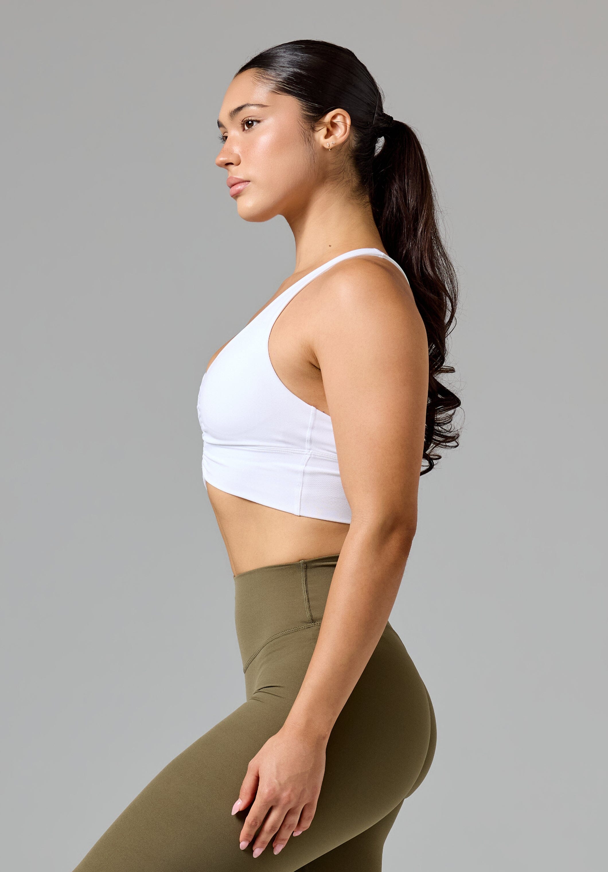 Reluna Ruched Bra White Sports Bras Paragon Fitwear 