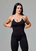 Reluna™ SmoothHold™ Contrast Halter Top Black Tops/Tanks Paragon Fitwear 